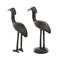 Set of 2 Black Aluminum Traditional Bird Sculpture, 7&#x22; x 9&#x22;